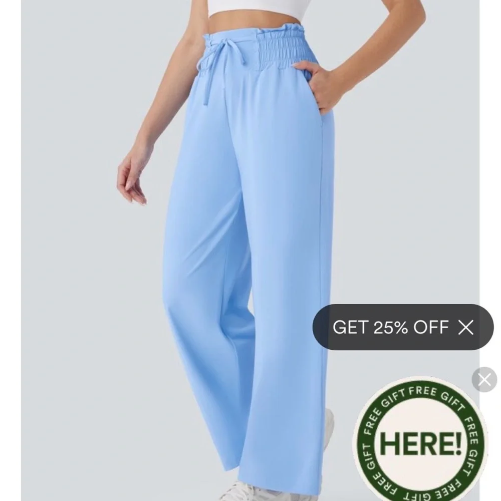 HALARA Women's Sky Blue Wide-Leg Pants small - Picture 2 of 16